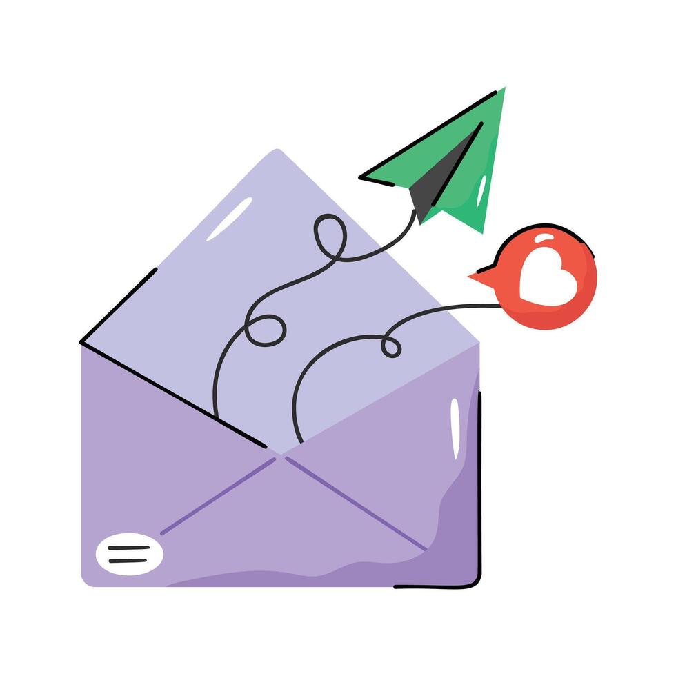 Easy to use doodle style icon of email marketing vector