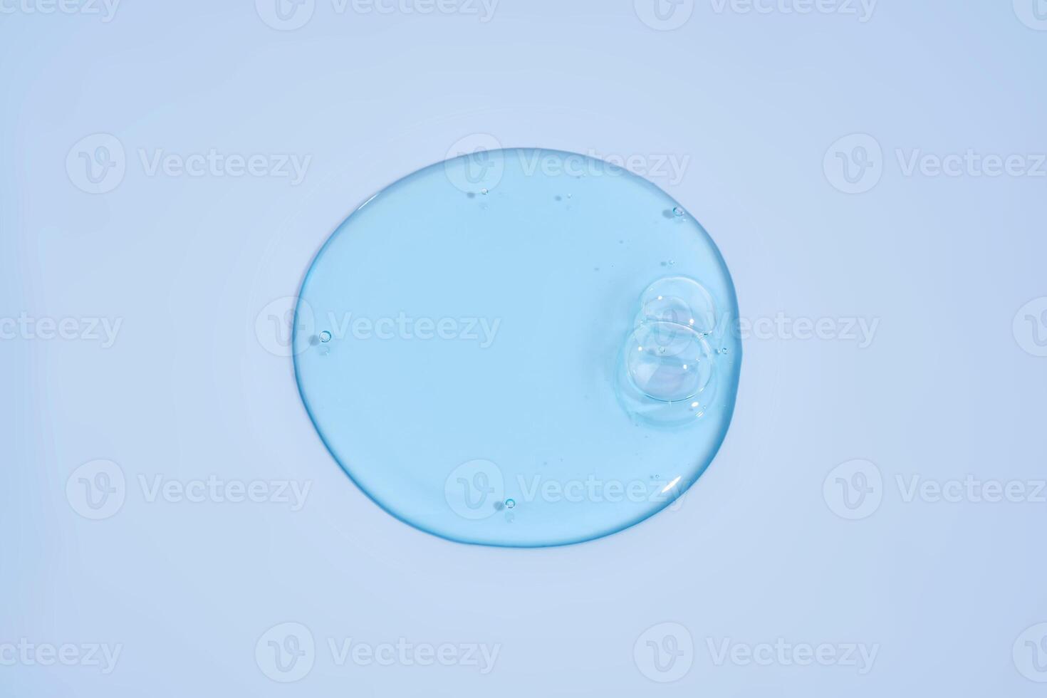 The texture of blue shampoo with bubbles. photo