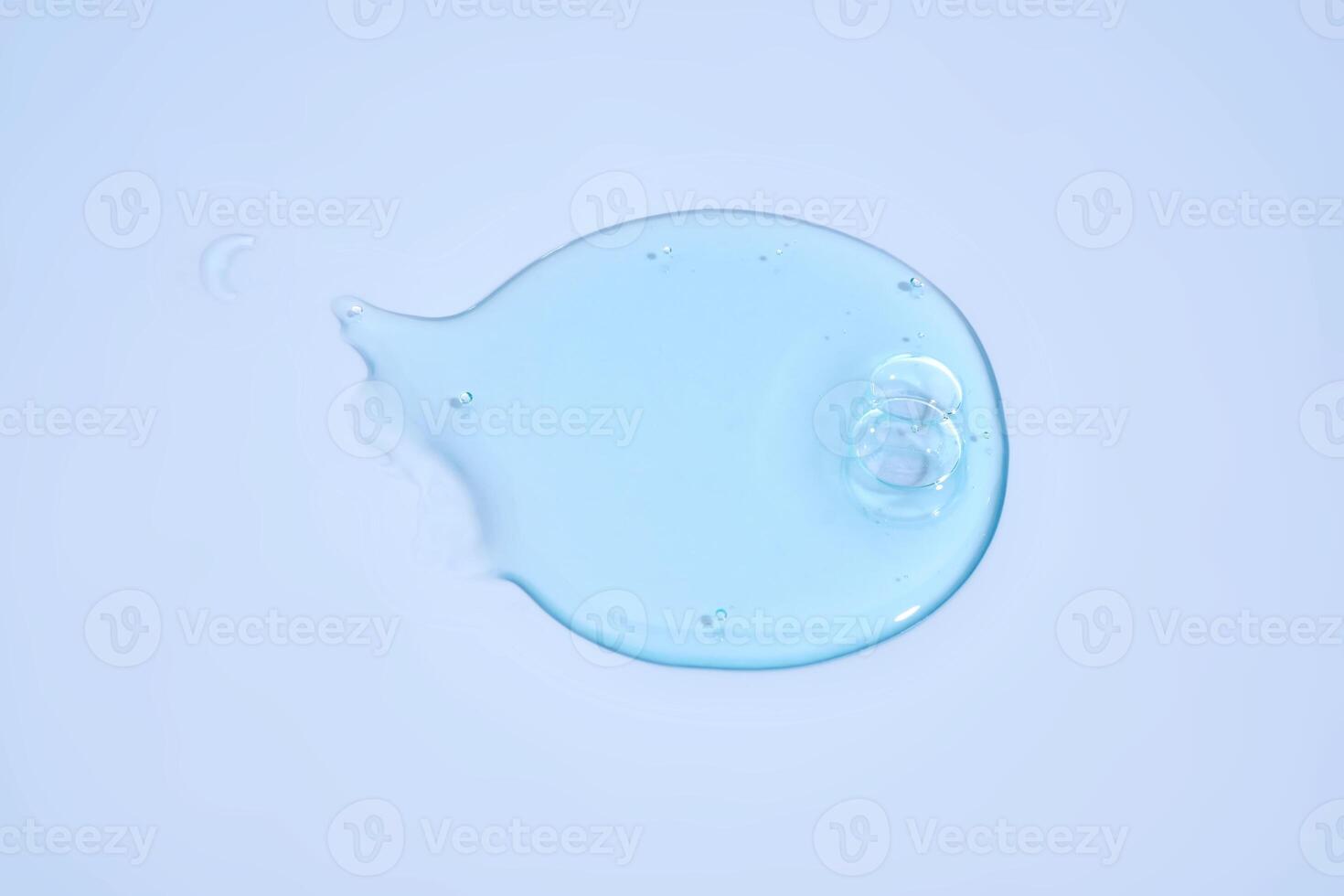 The texture of blue shampoo with bubbles. photo