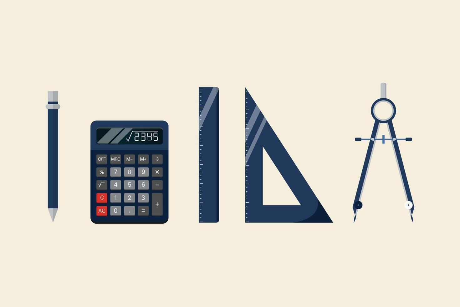 Math tools for geometry drawing vector