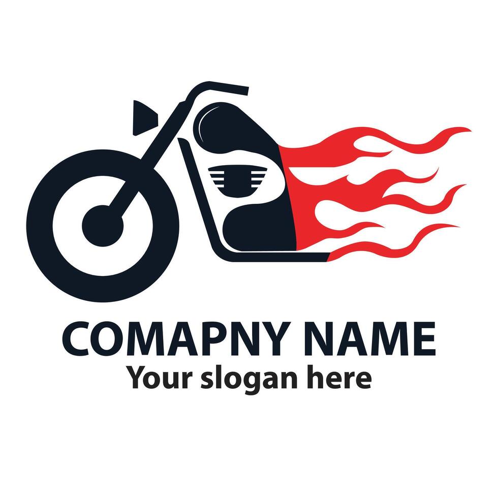 Stylish Motorcycle Logo with Dynamic Flames for Branding vector