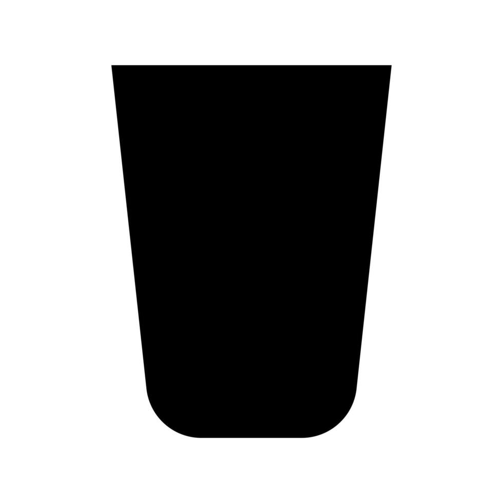 Water glass icon. Tableware black icon. vector