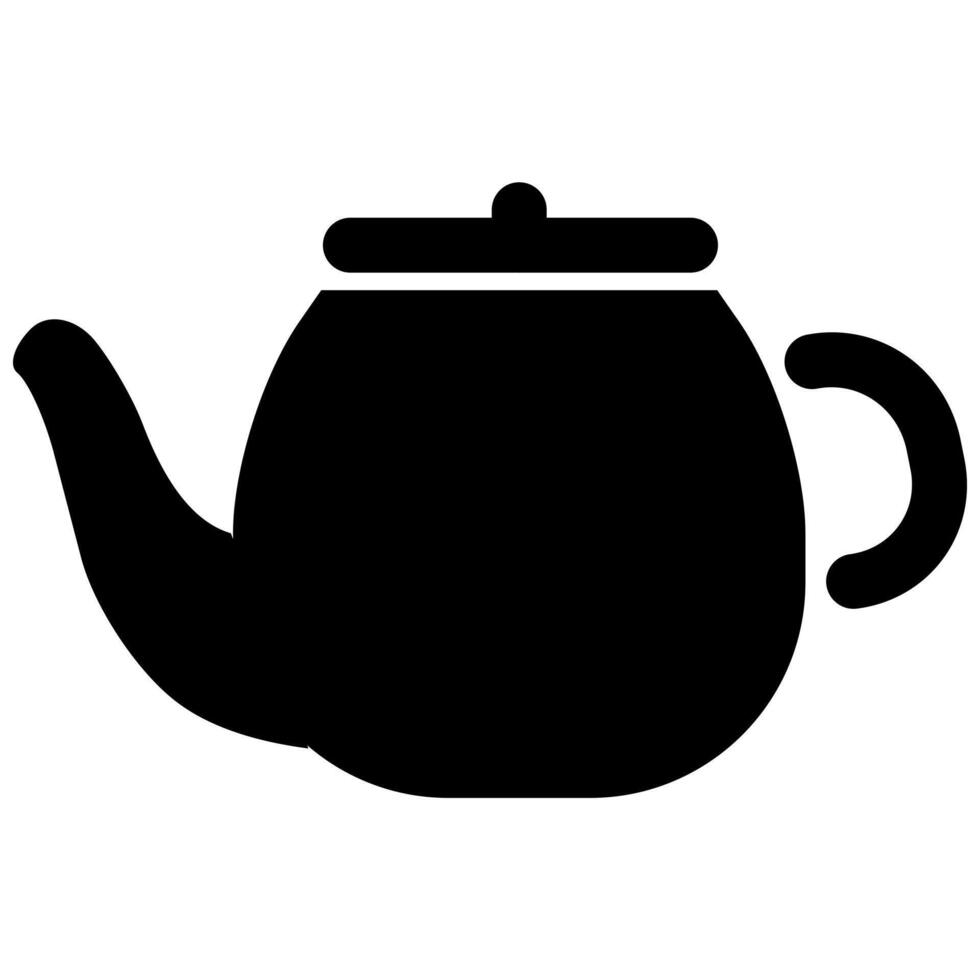 Teapot icon. Tableware black icon. vector