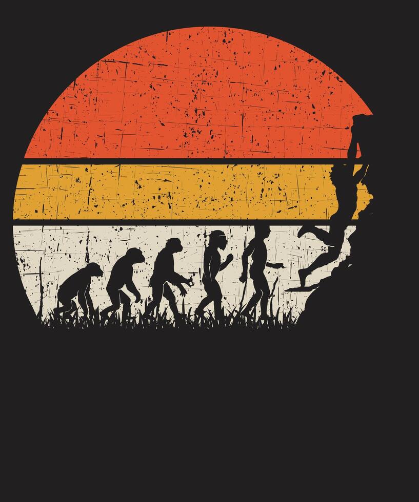 Human Revaluation Rock climbing Vintage Funny Design vector