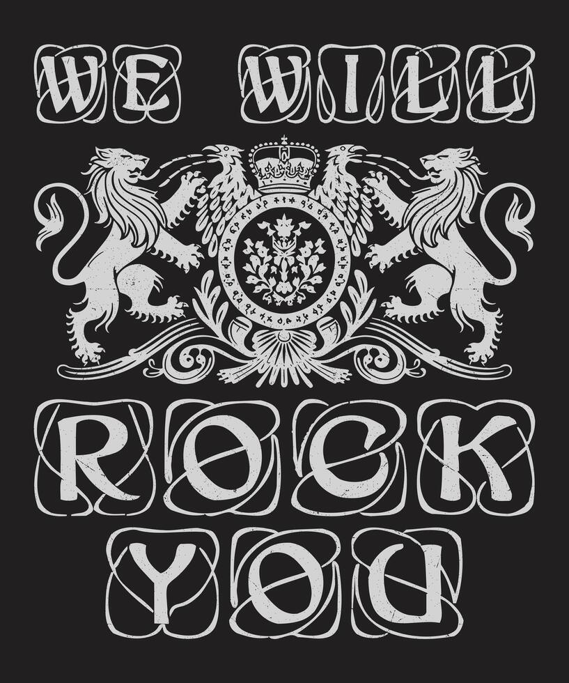 We Will Rock You Classic Rock Typography vector