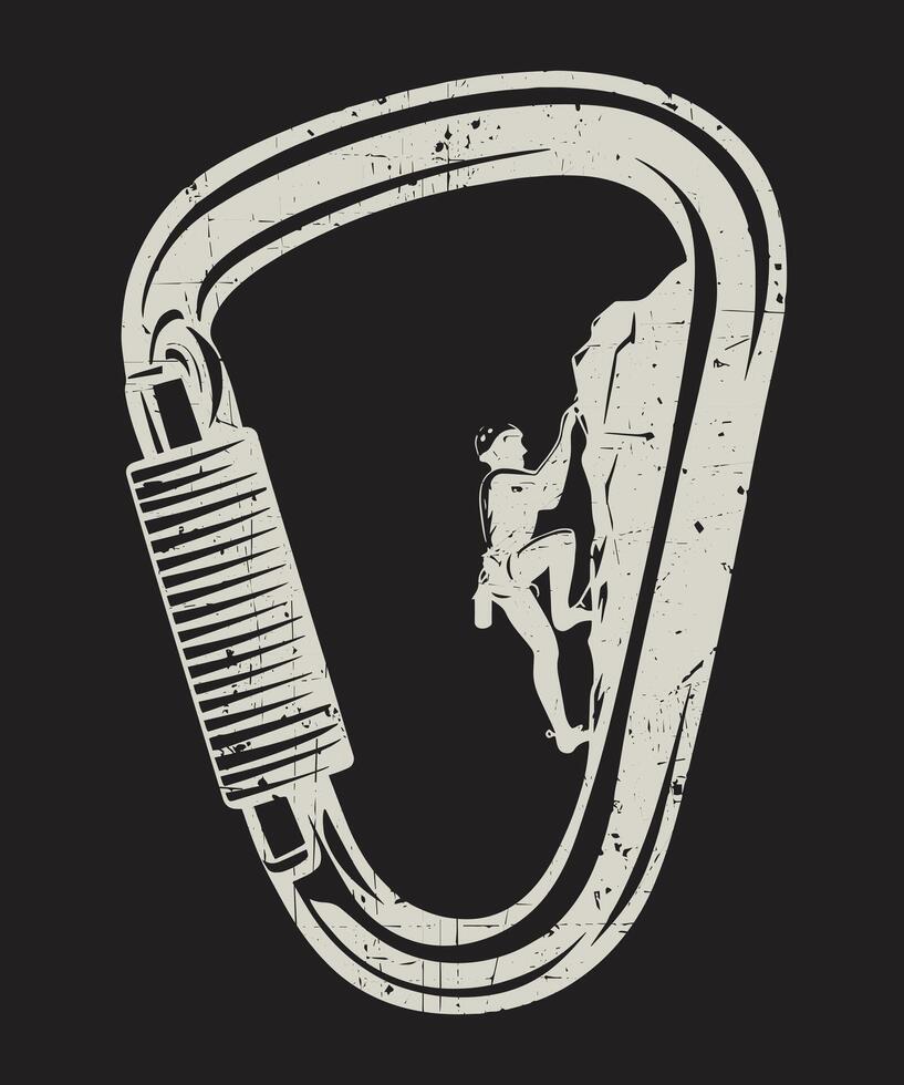 Rock Climbing Carabiner Minimalist Design vector
