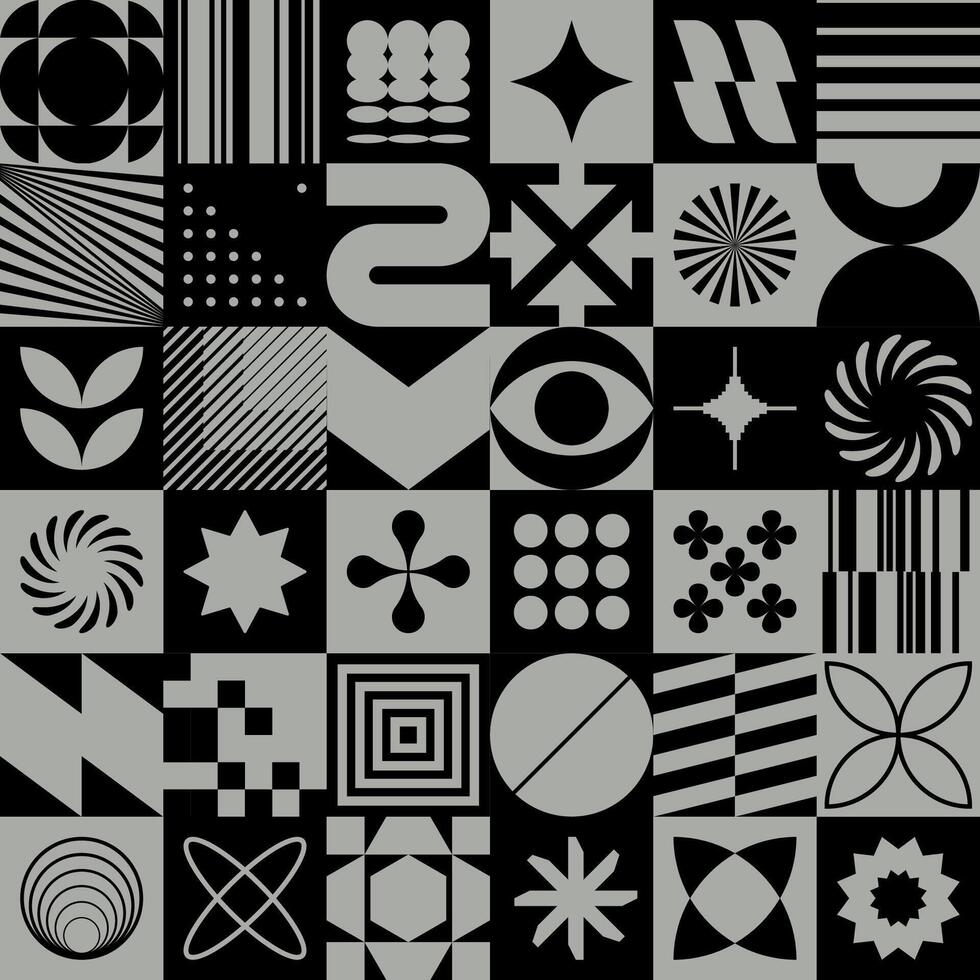 Seamless Pattern With Neo Geo Abstraction vector