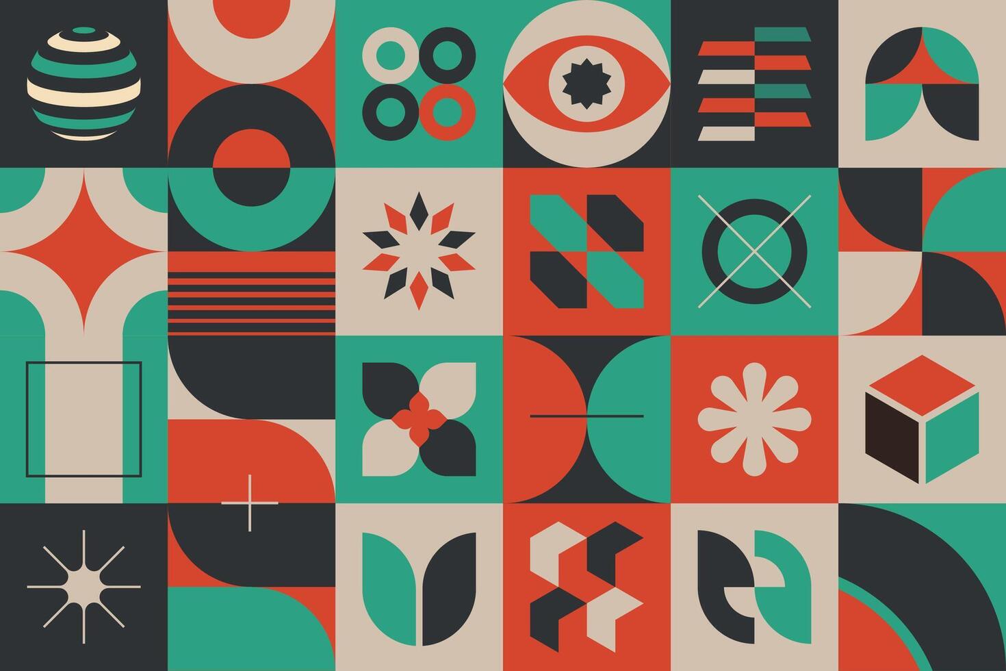 Seamless Pattern Neo Geo Abstract Bauhaus vector