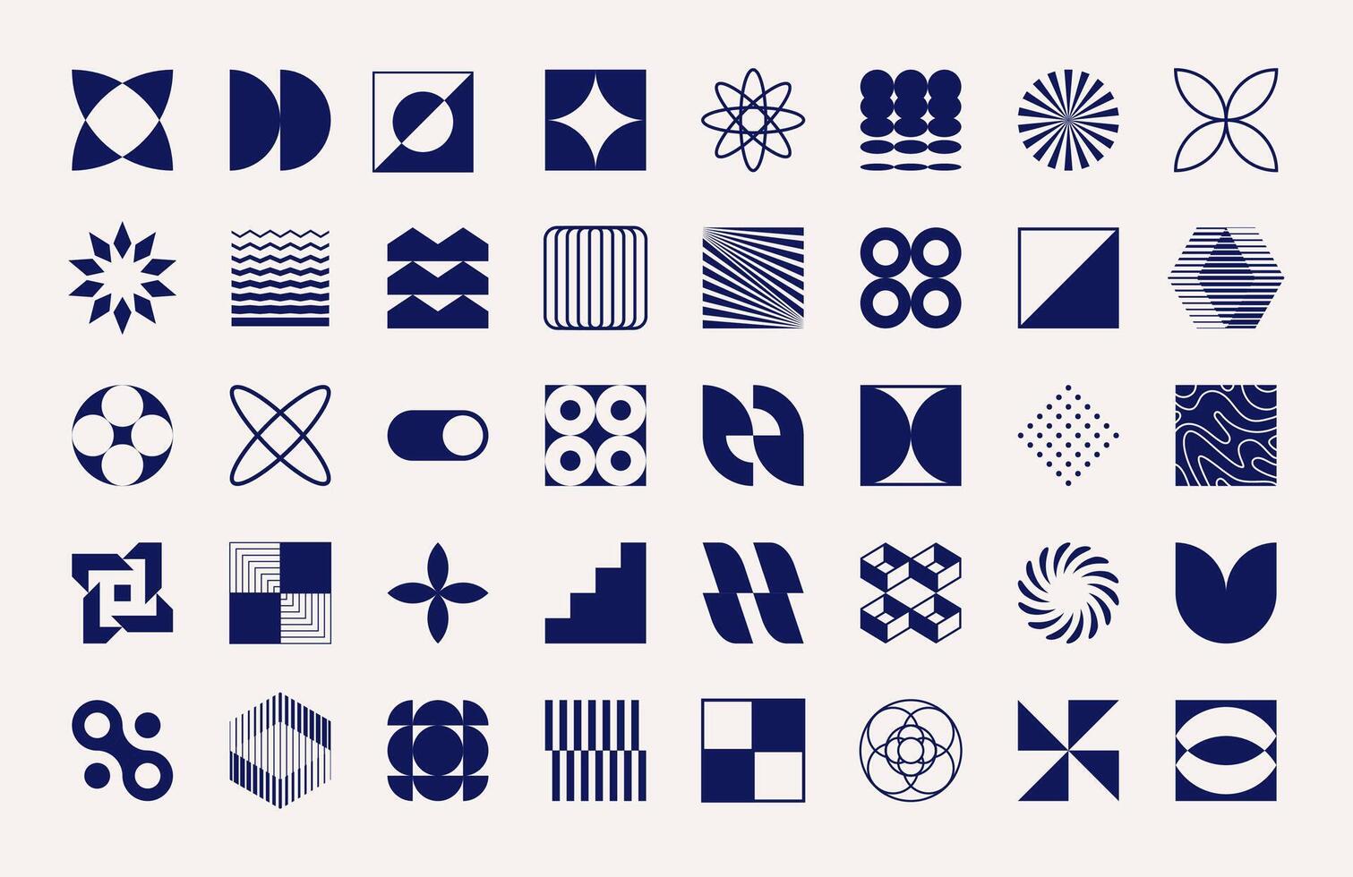 MINIMALIST GEOMETRIC SHAPES Set vector