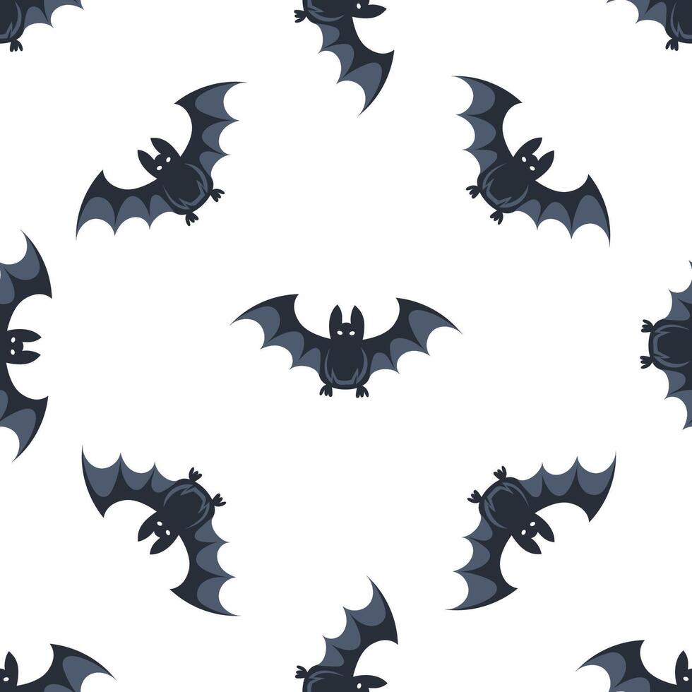 Seamless pattern with flying bats spreading wings for halloween decoration vector