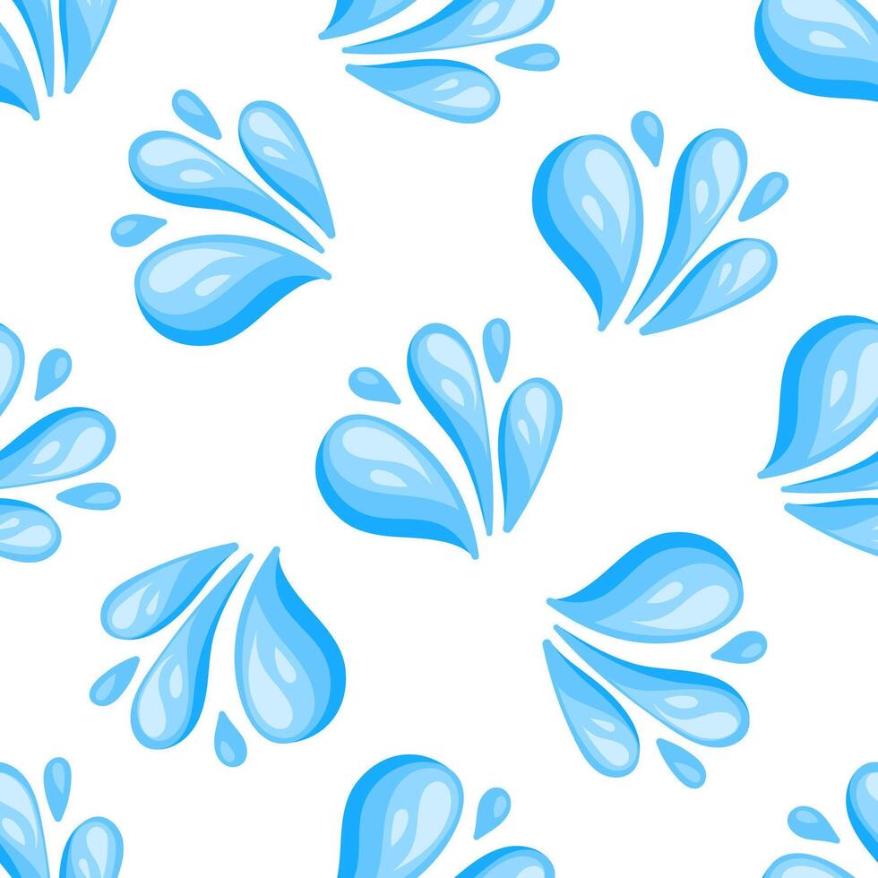Seamless pattern of splashing water drops forming beautiful decorative floral shapes vector