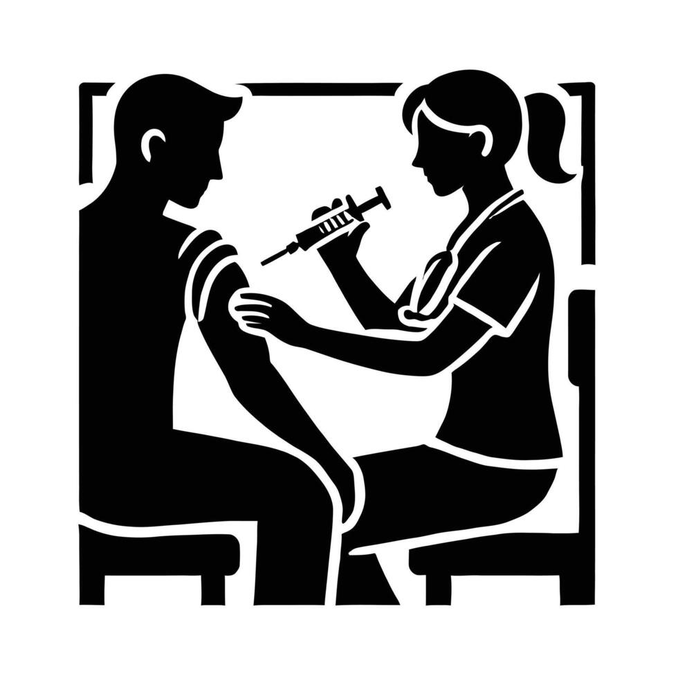 A black and white silhouette of a man and woman sitting in a chair vector