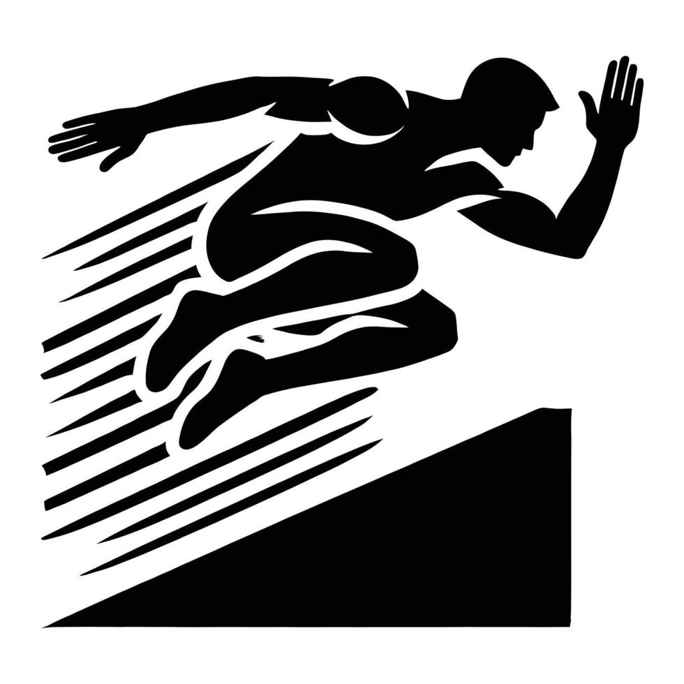 Athlete jumping over a hurdle illustration vector