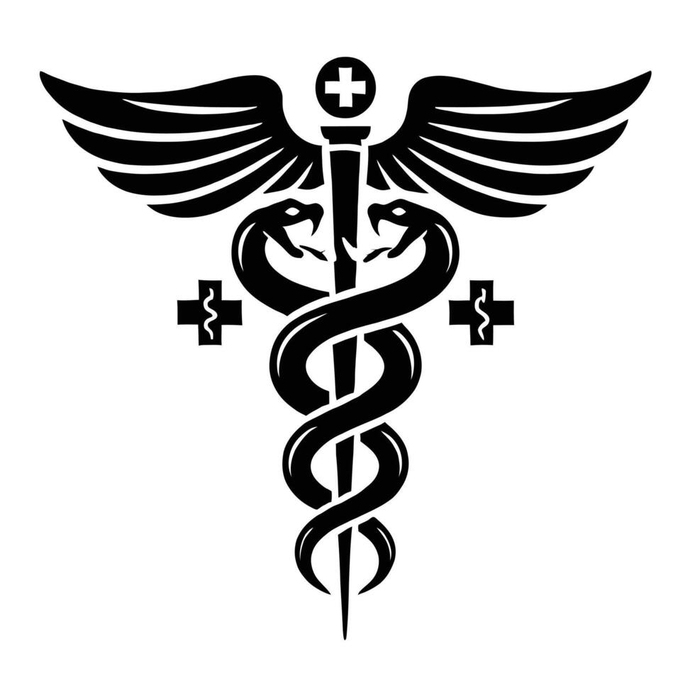 Caduceus medical symbol vector