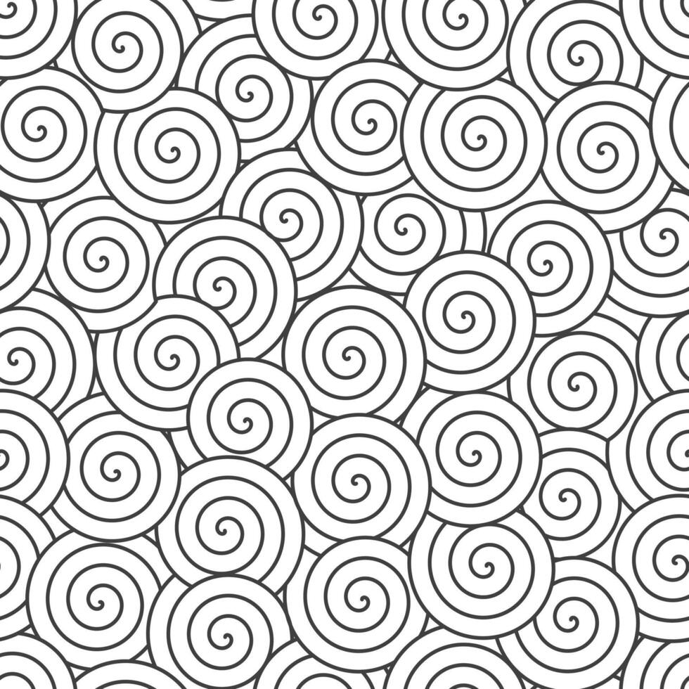 Spirals and swirls abstract geometric seamless pattern vector