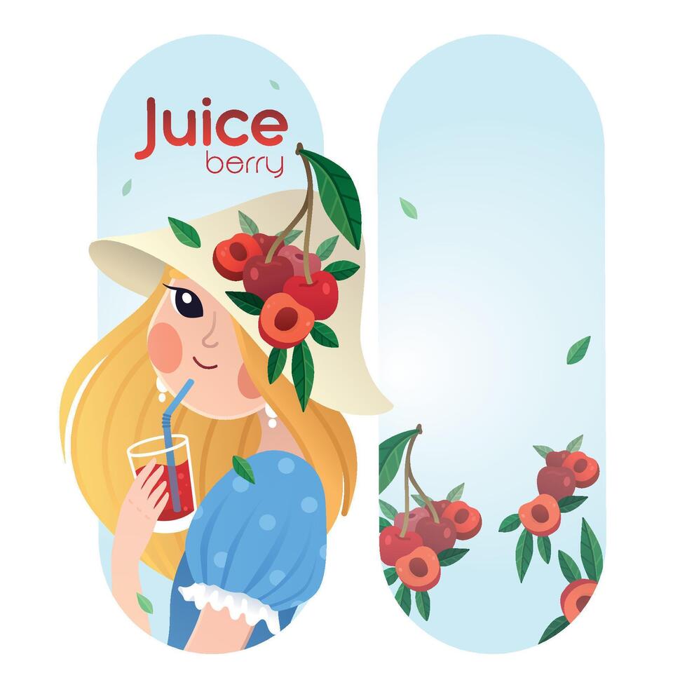 Cherry lemonade label vector