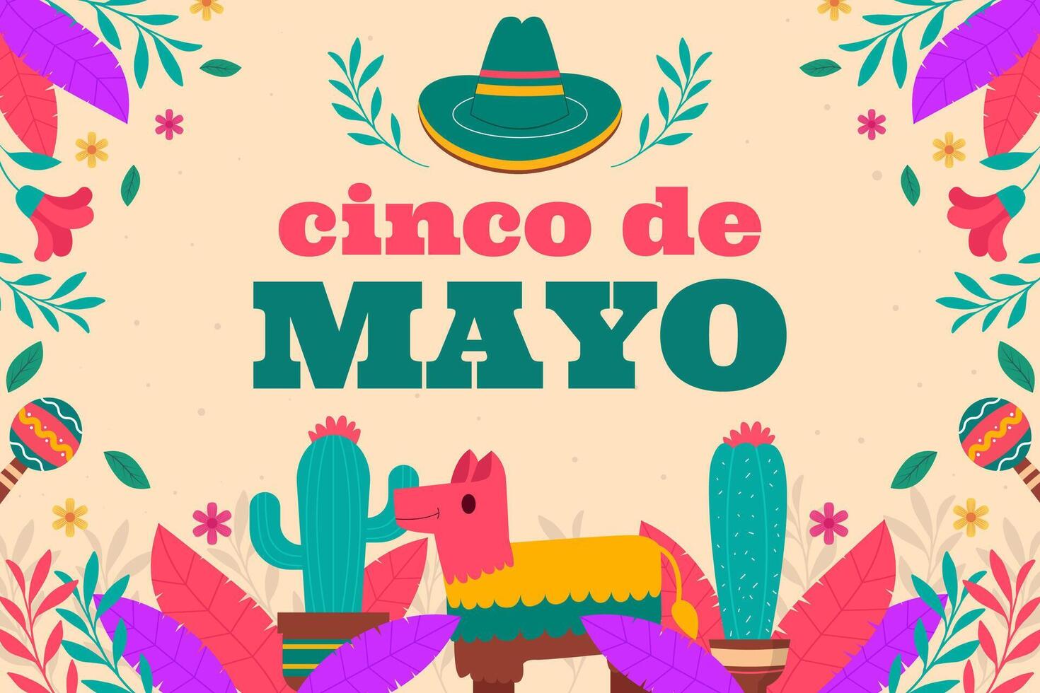 cinco de mayo festival background illustration in flat design vector