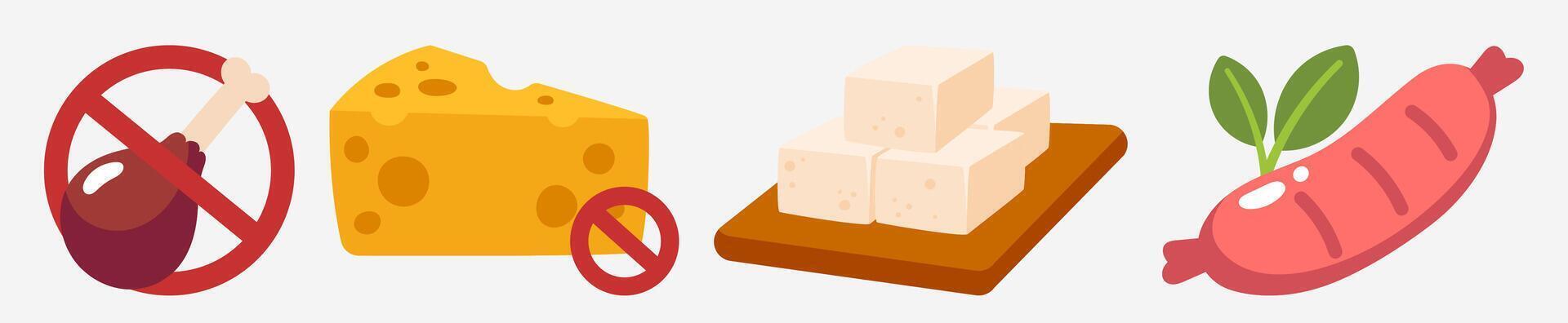 Illustration of food with a prohibition symbol, indicating dietary restrictions. Useful for nutrition and dietary content. vector