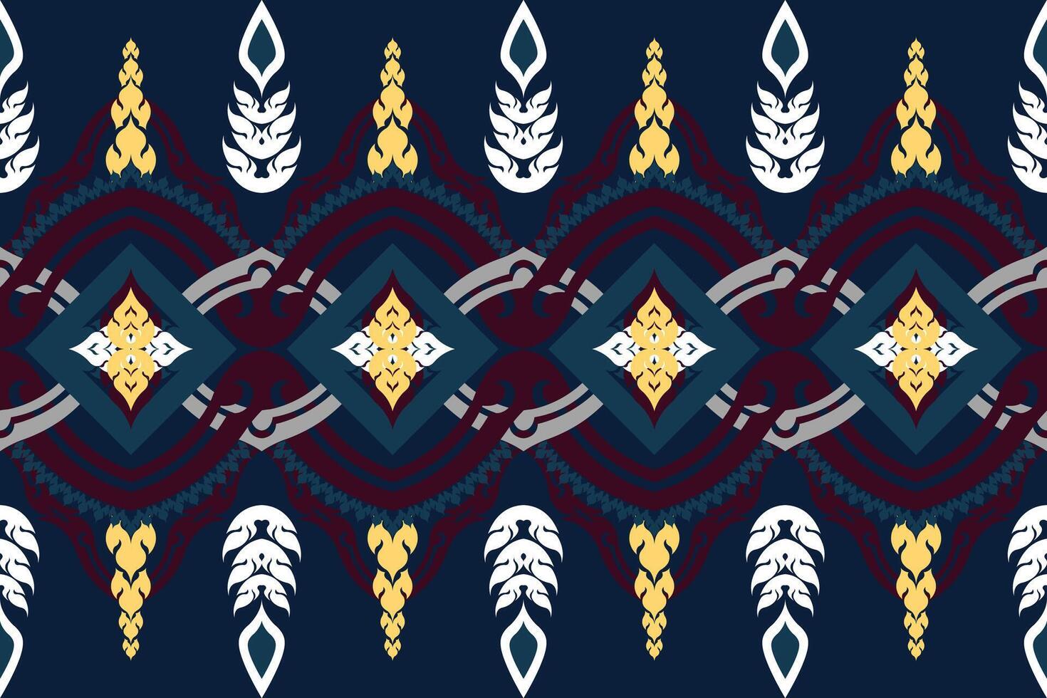 Traditional Thai fabric patterns mixed with Thai patterns vector