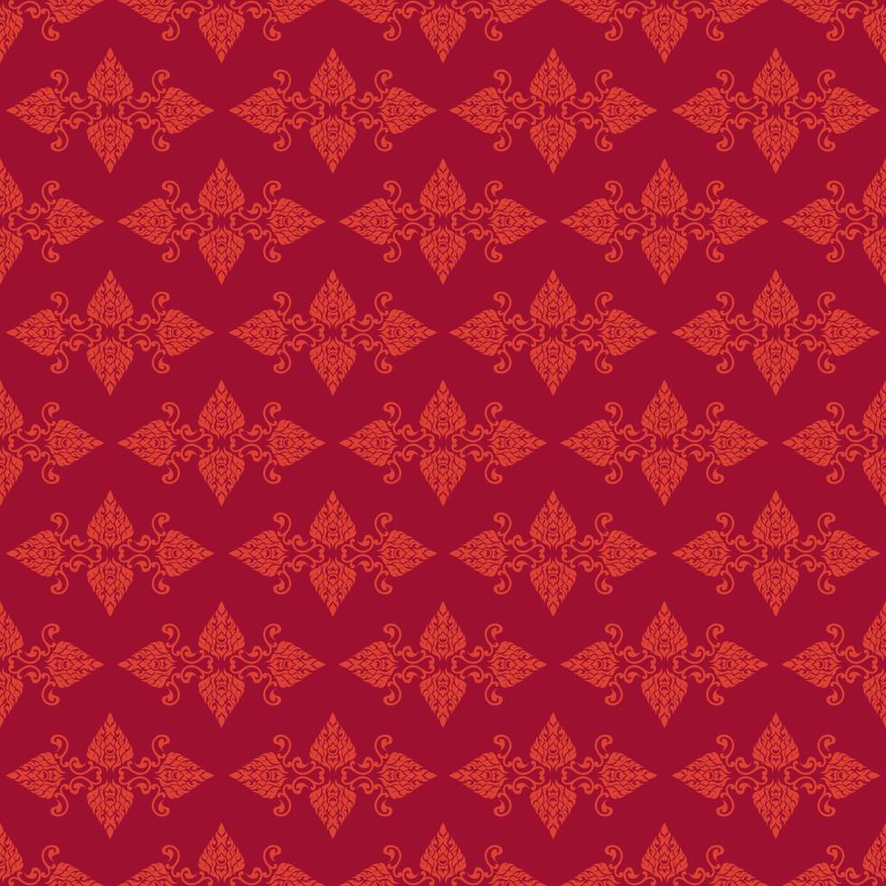 Colorful and ancient Thai fabric designs in Asian style. vector