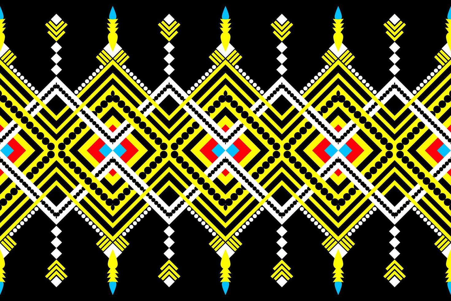 The vibrant Ikat motif of traditional Asian textiles perfectly combines culture and craftsmanship. vector