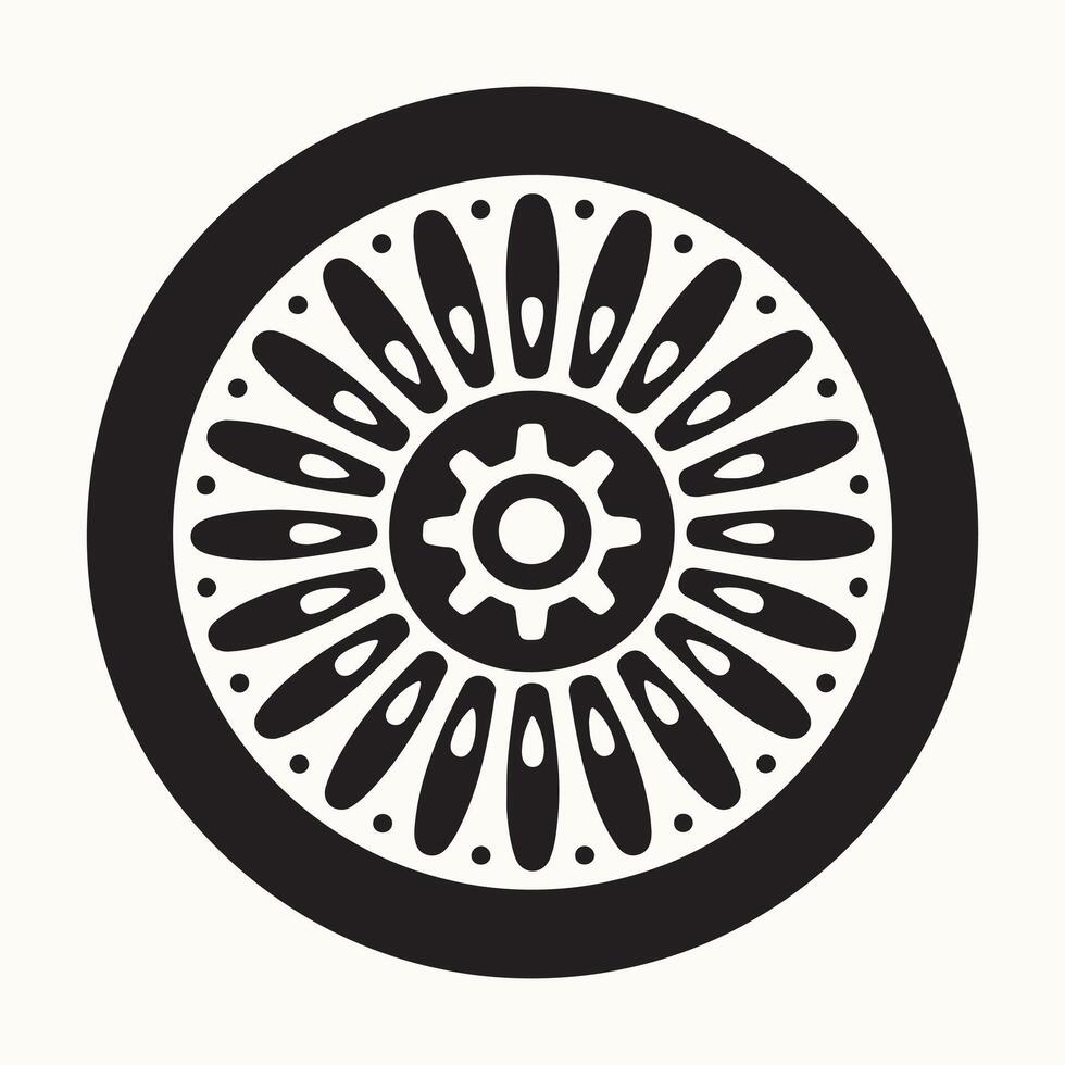 Black Pottery Wheel Silhouette vector