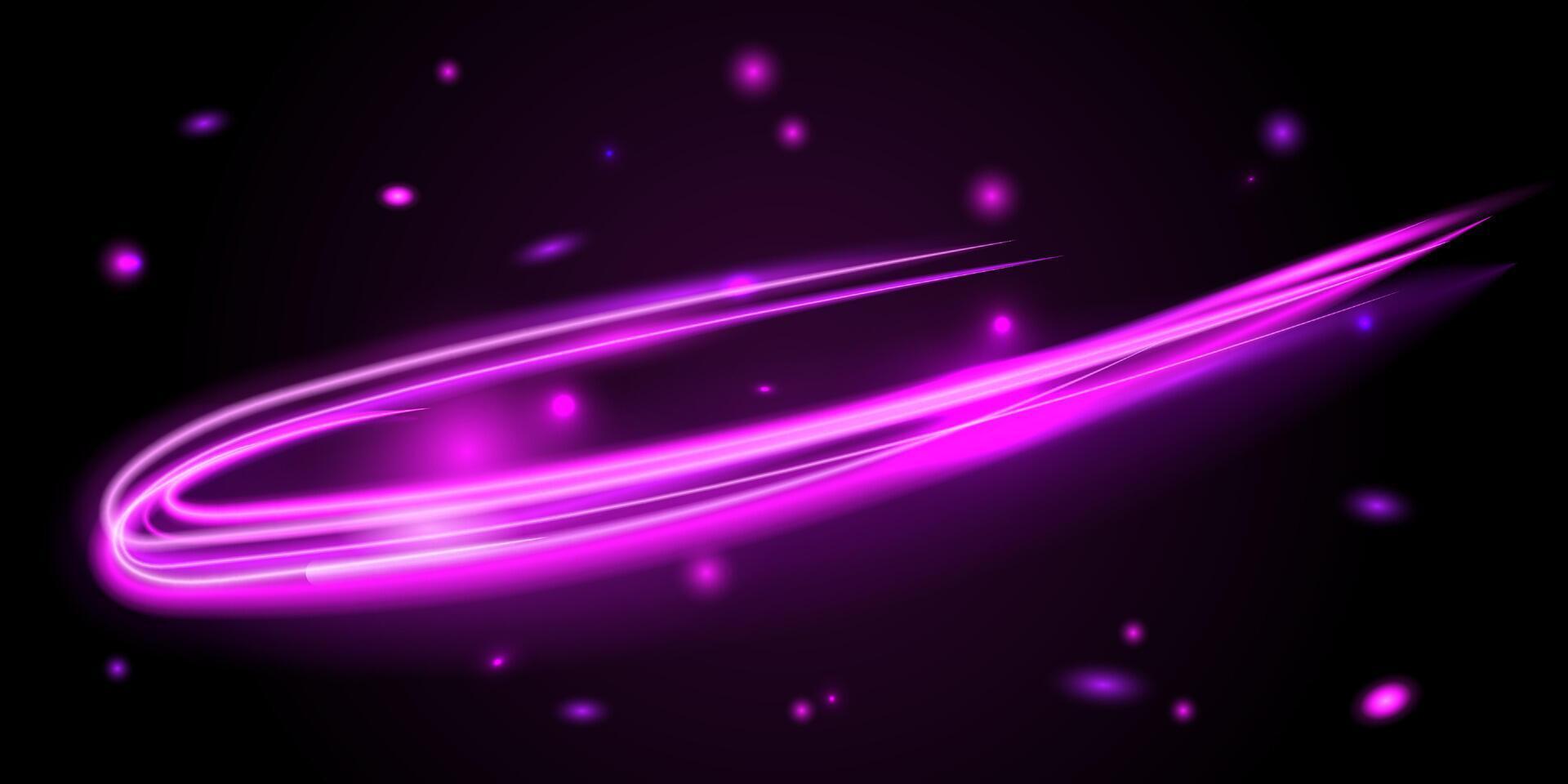 Dynamic motion light trails with blur effect vector
