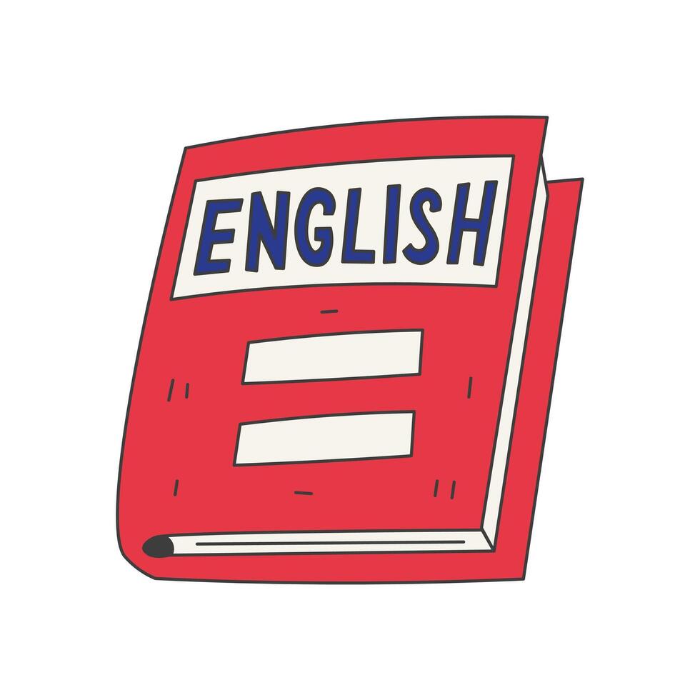 Book with English Inscription vector