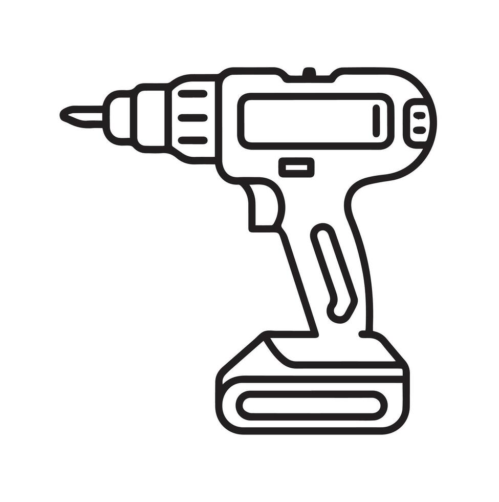 Sleek Power Drill Design for Construction vector