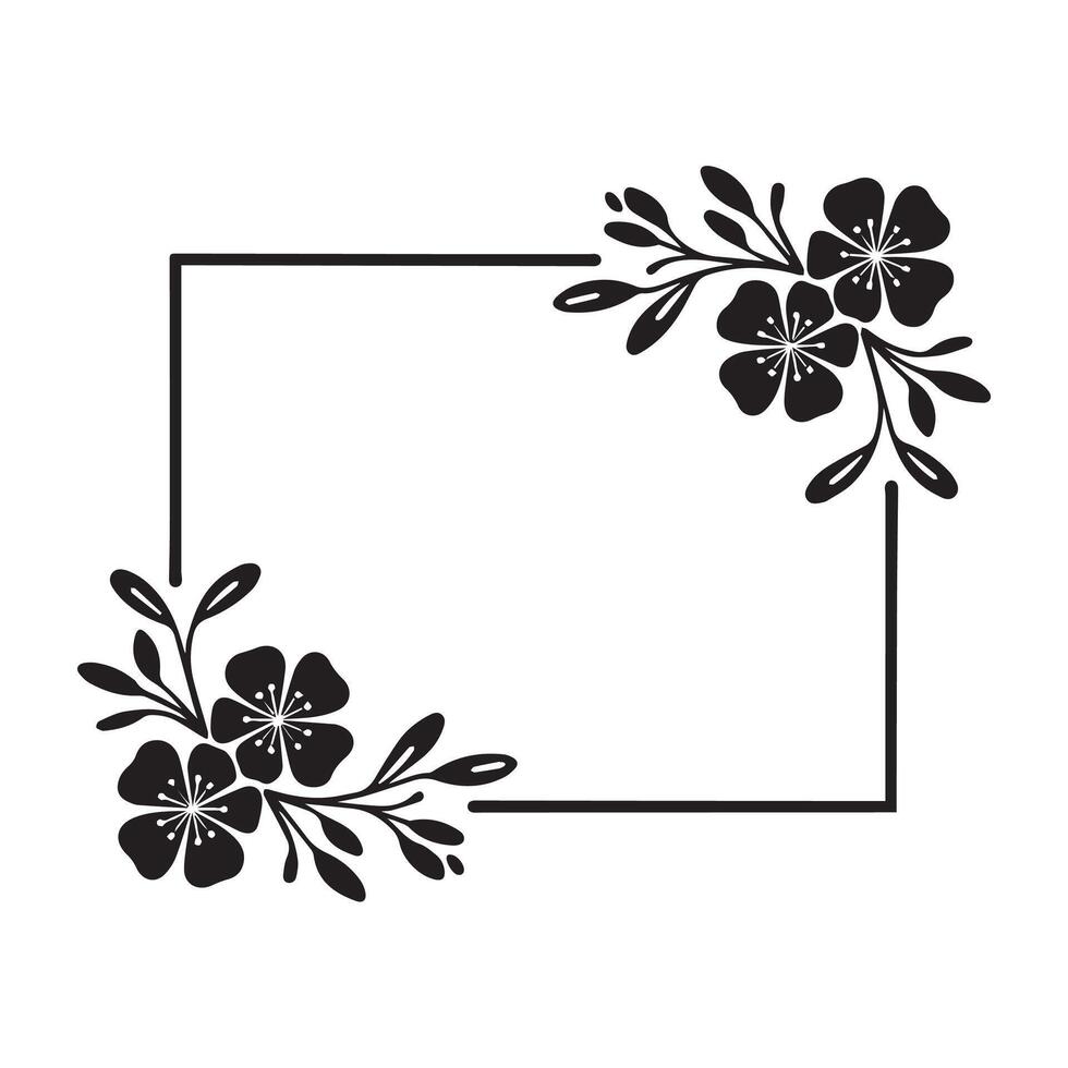 Elegant Floral Corner Frame for Invitations and Stylish Artwork vector
