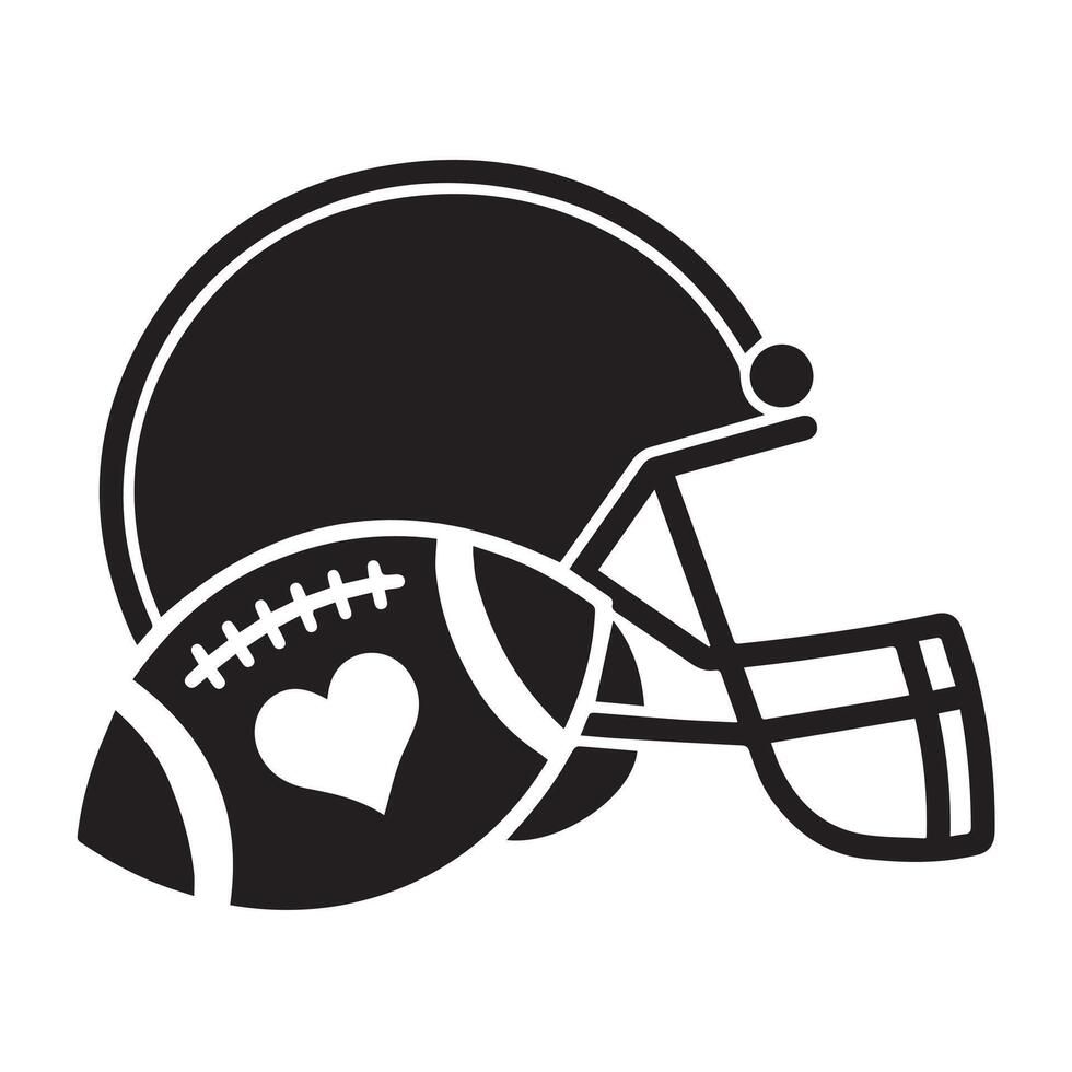 Football Helmet and Ball Silhouette for Sports and Game Day Designs vector