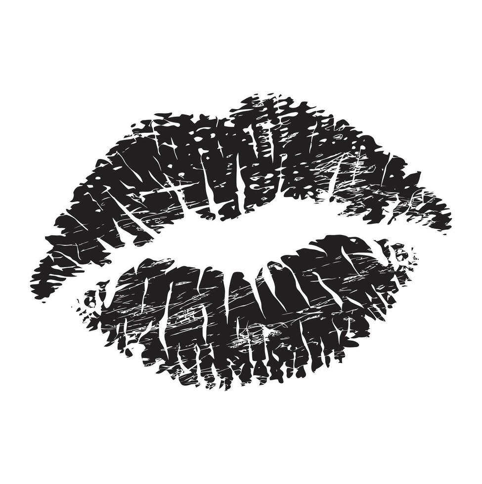 Grunge Lips Print Illustration for Fashion and Romantic Designs vector