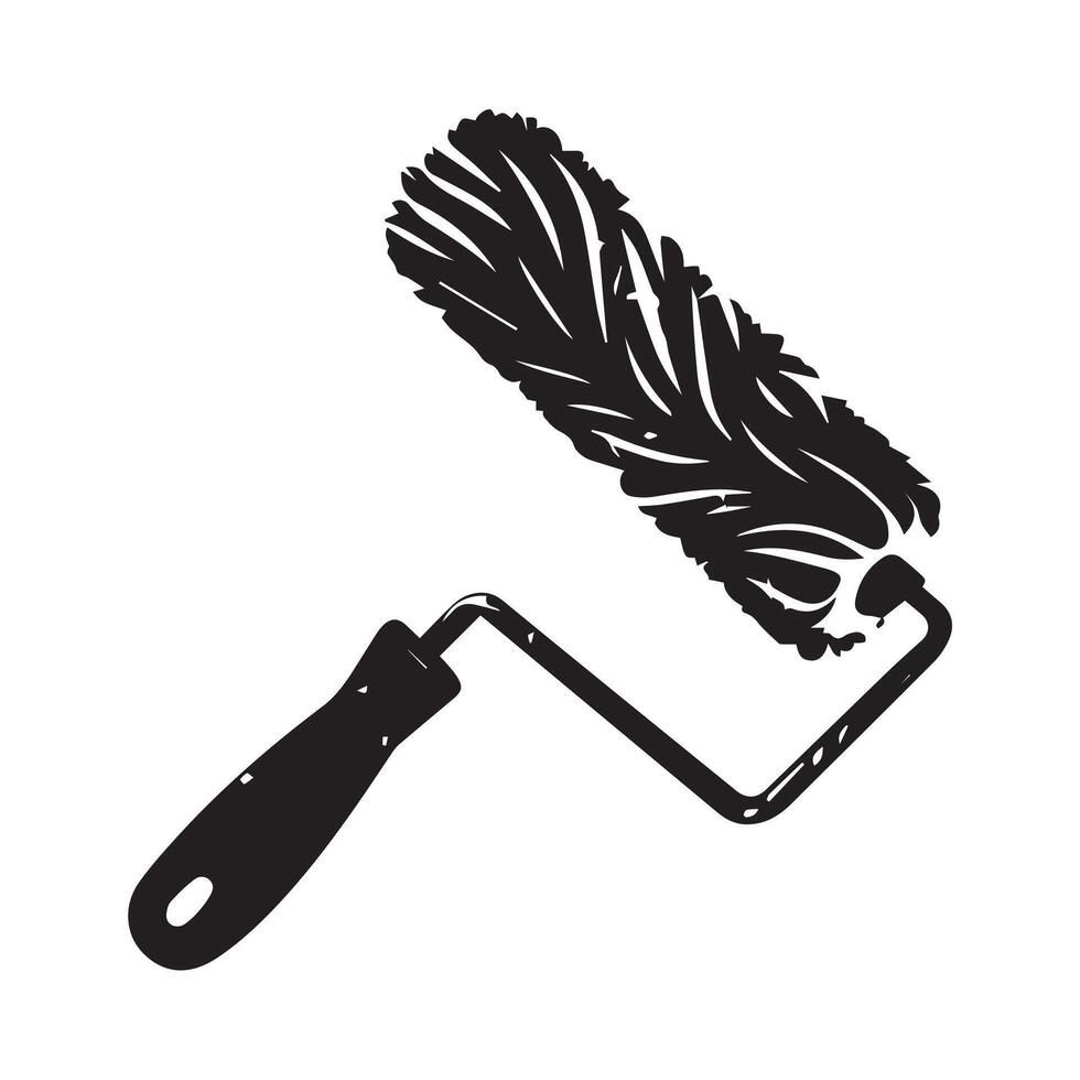 Paint Roller Silhouette for DIY and Home Renovation-Themed Designs vector