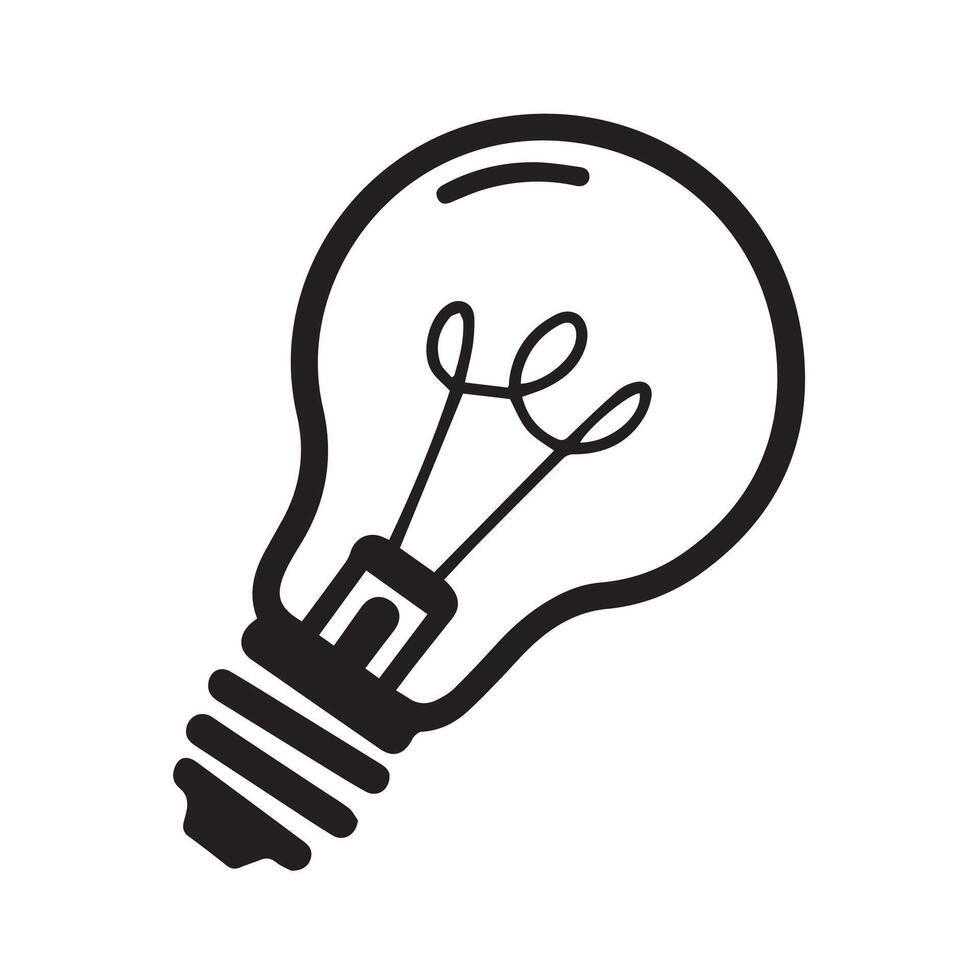 Classic Lightbulb Silhouette for Creativity and Innovation-Themed Designs vector