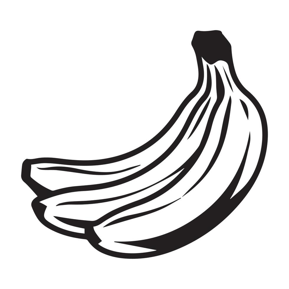 Black Banana Bunch Silhouette vector