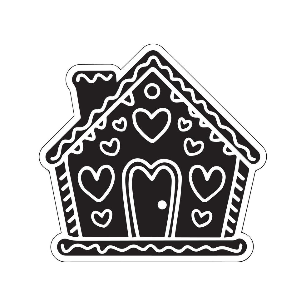 Charming Gingerbread House Design for Festive Holiday Graphics vector