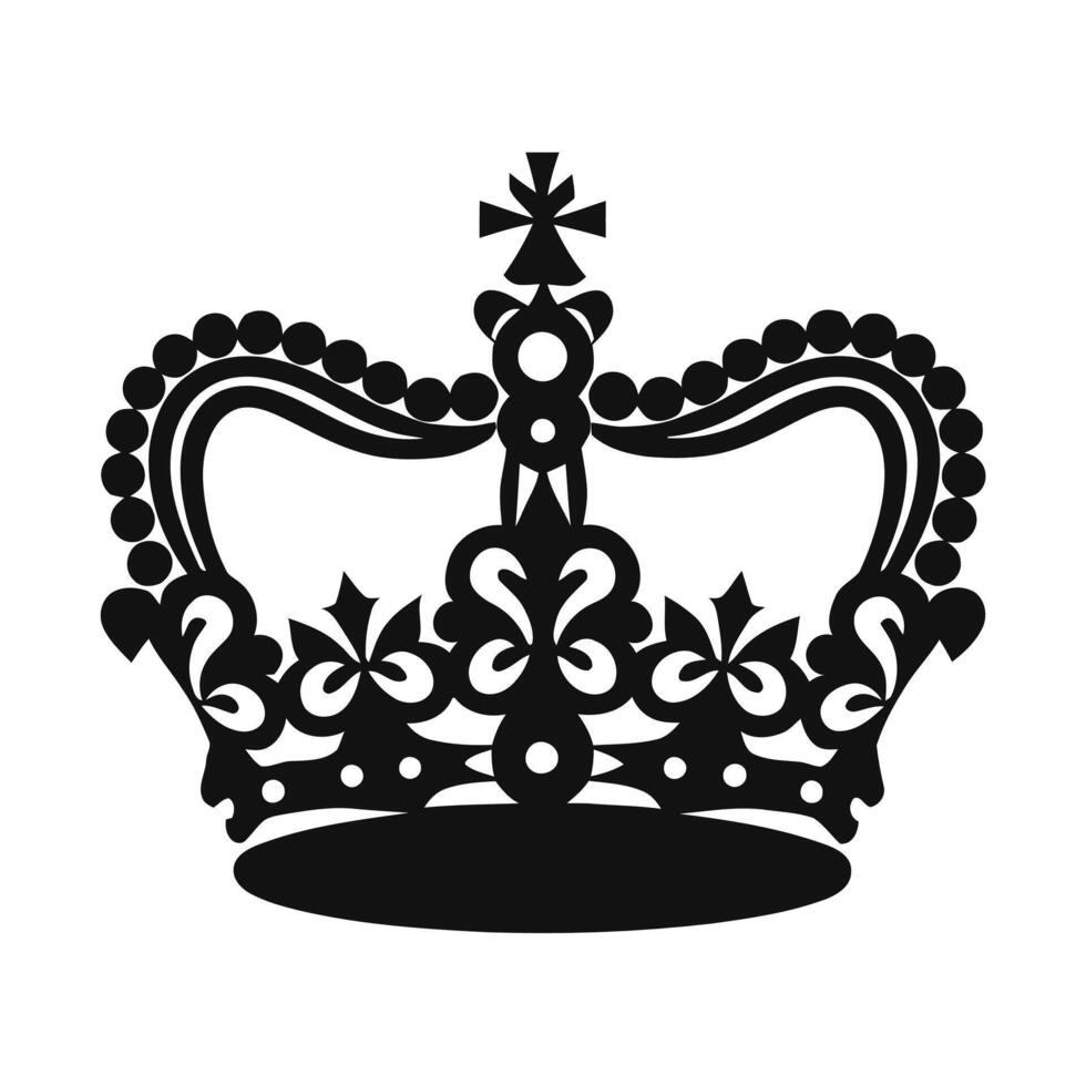 Elegant Royal Crown Silhouette for Luxury and Regal-Themed Designs vector
