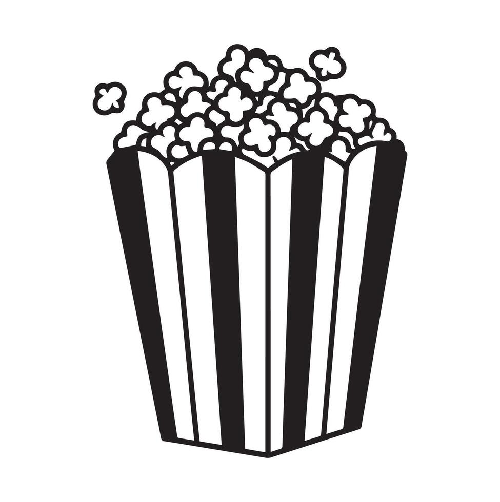 Classic Popcorn Box Illustration for Movie and Snack Themed Graphics vector