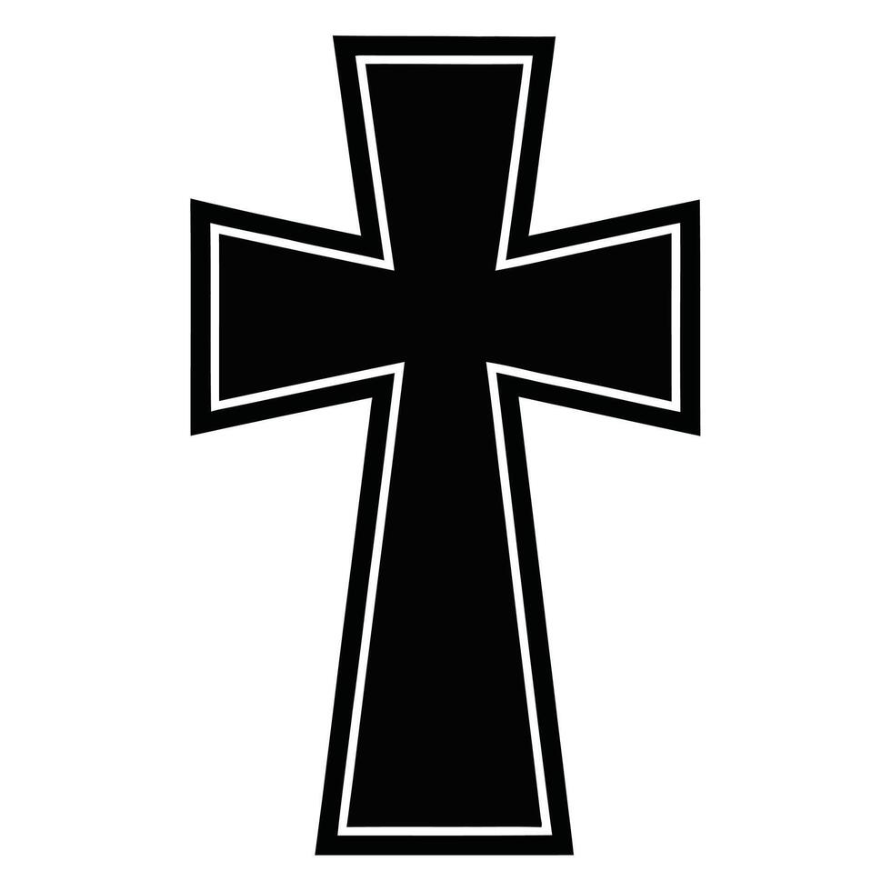 Bold Cross Silhouette for Religious and Spiritual Design Projects vector