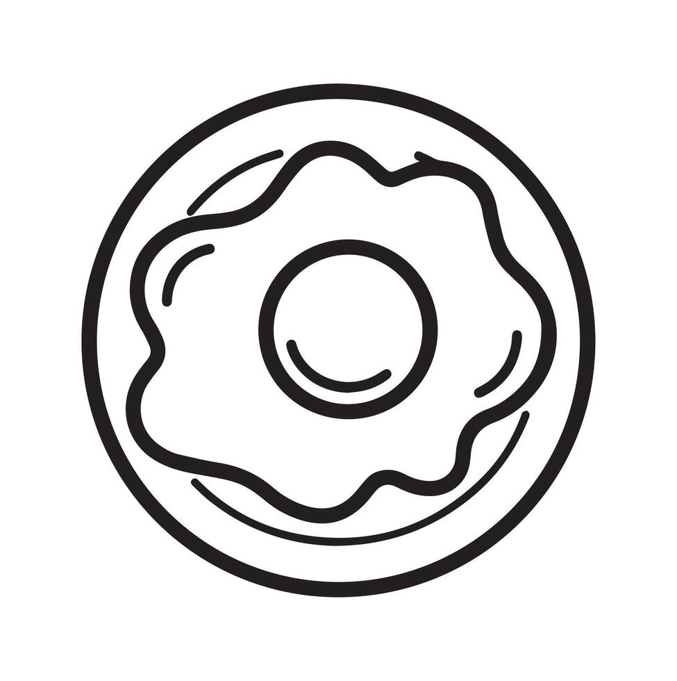 Fried Egg on Plate Illustration for Breakfast and Food-Themed Designs vector