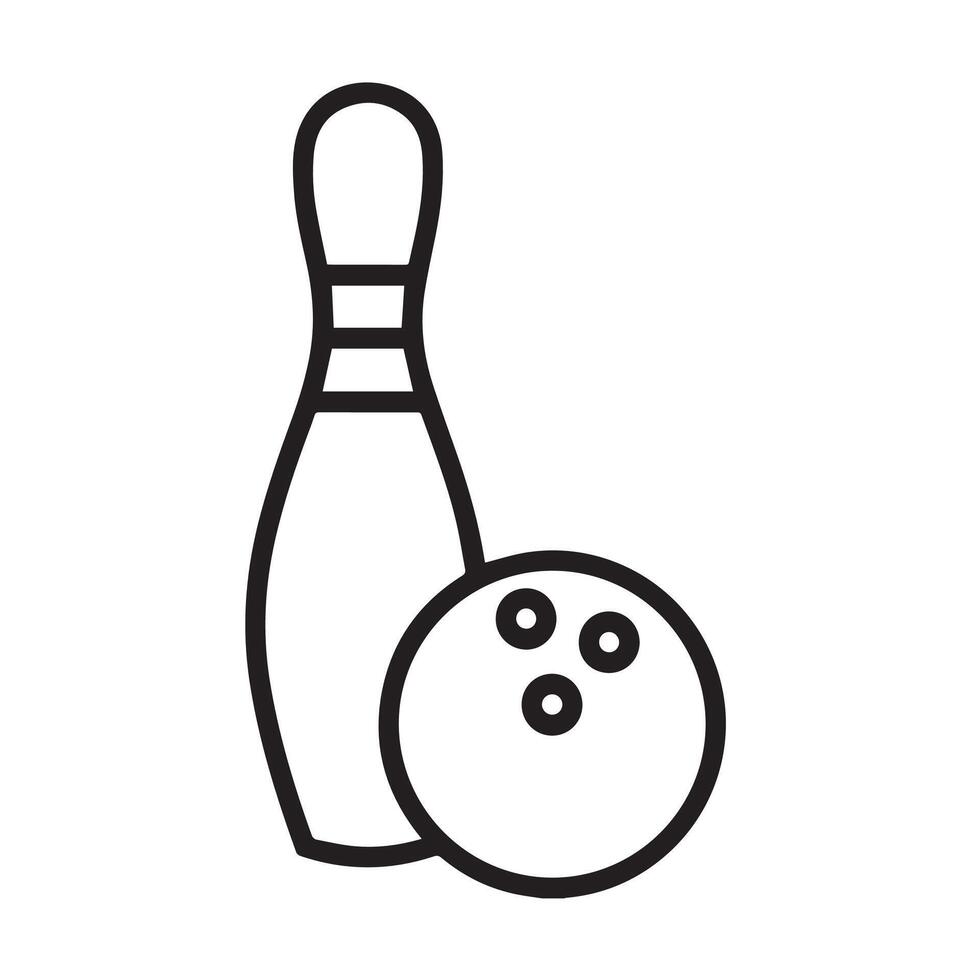 Classic Bowling Pin and Ball Illustration for Sports and Leisure Themes vector