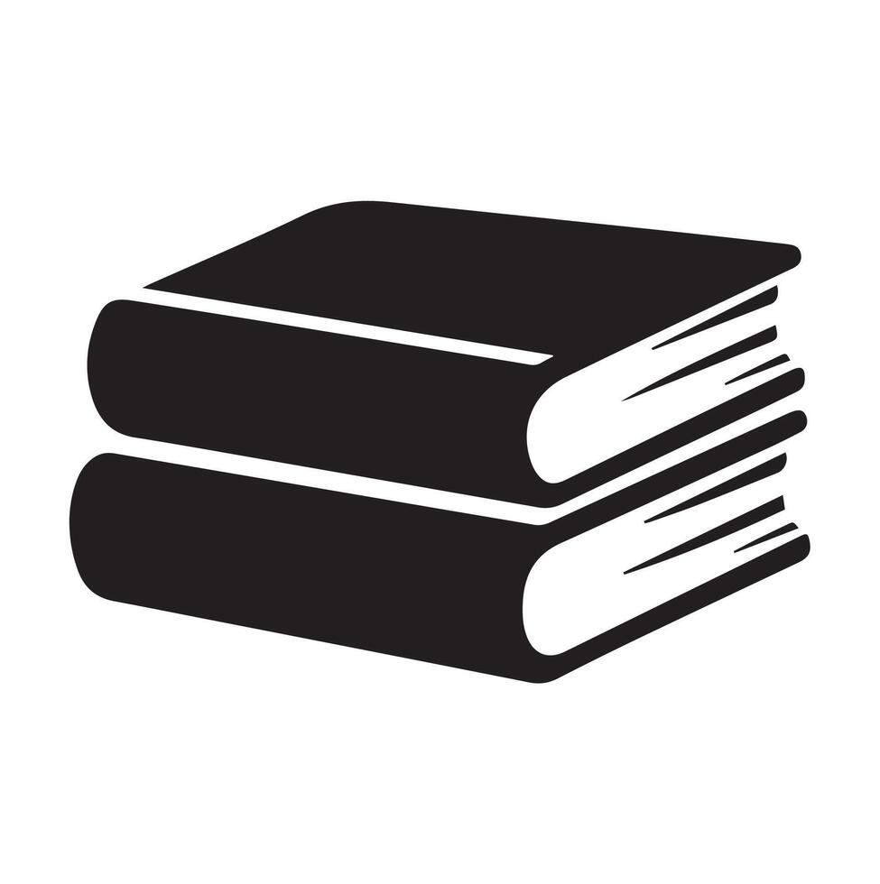 Stacked Books Silhouette for Education and Literature-Themed Designs vector