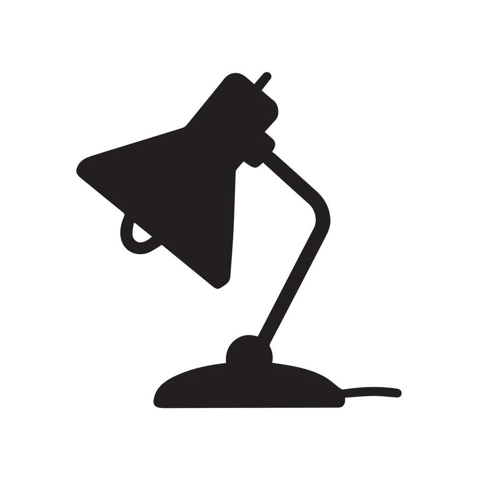 Desk Lamp Silhouette for Office and Workspace-Themed Designs vector