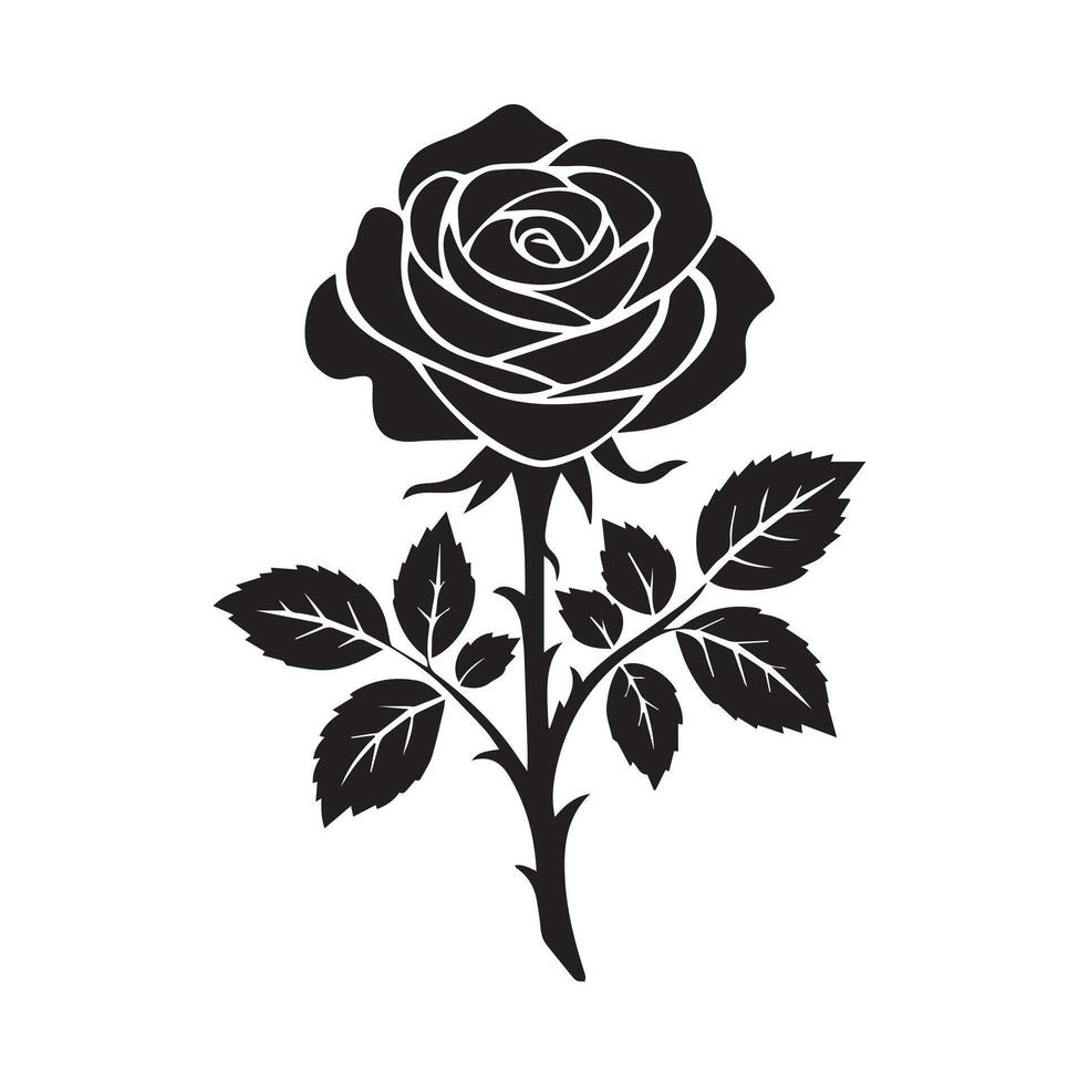 Elegant Rose Silhouette for Romantic and Floral Design Projects vector