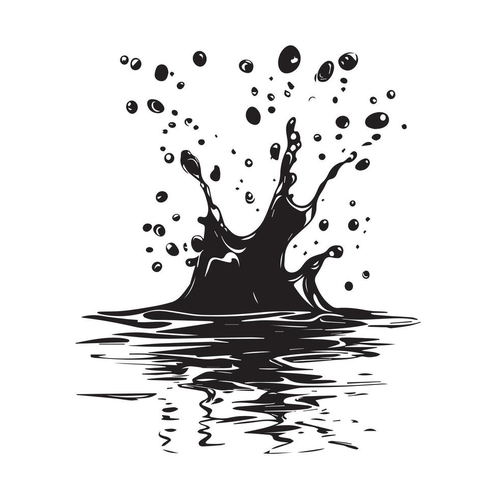 Dynamic Water Splash Illustration for Creative and Nature-Themed Designs vector