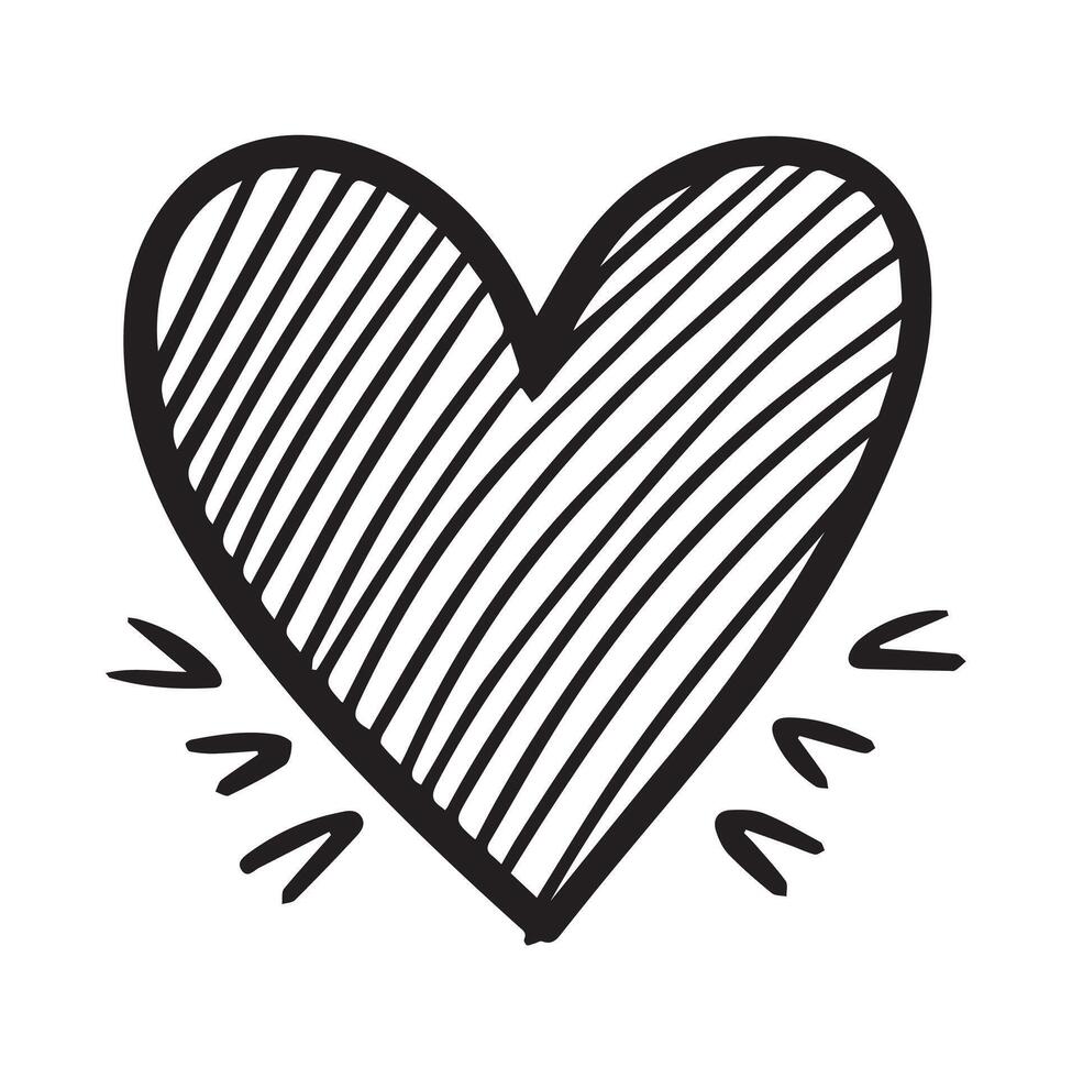 Hand-Drawn Sketch Heart Illustration for Love and Romantic-Themed Designs vector