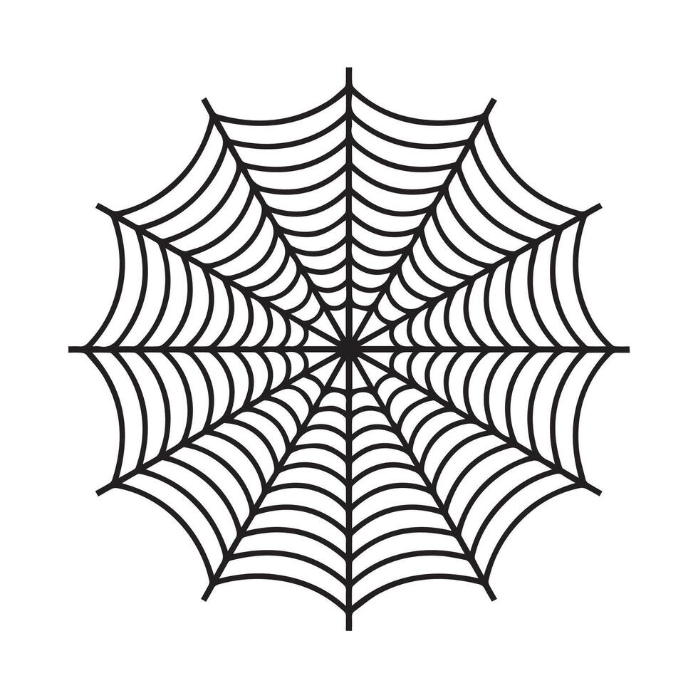 Intricate Spider Web Illustration for Halloween and Creepy-Themed Designs vector
