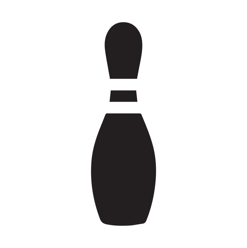 Classic Bowling Pin Silhouette for Sports and Recreation-Themed Designs vector