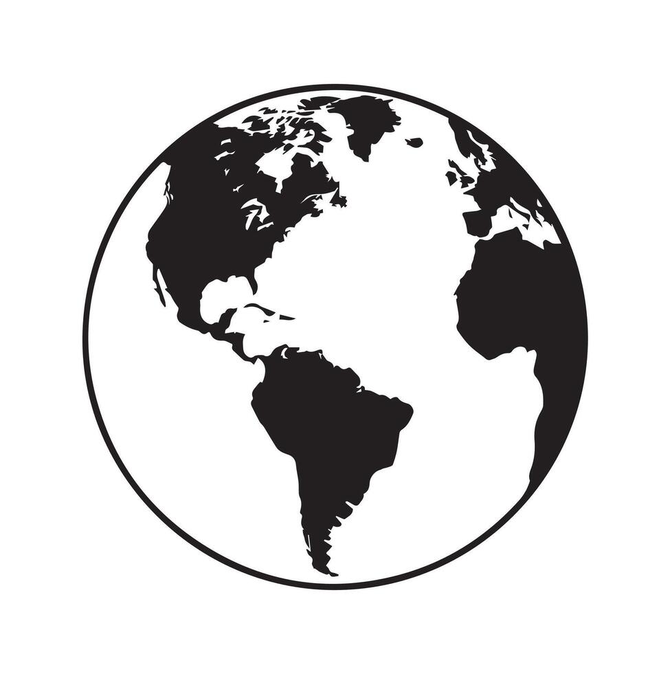 Minimalist Globe Illustration for Global and Environmental-Themed Designs vector