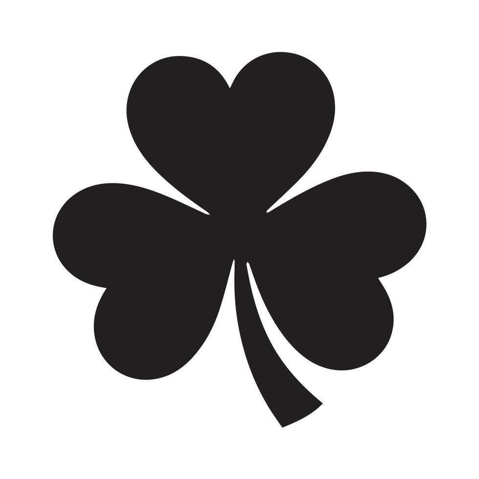 Classic Shamrock Silhouette for St. Patricks Day and Luck-Themed Designs vector